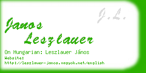 janos leszlauer business card